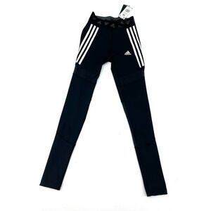 Adidas Women's Black Running Training Mesh Yoga Gym Tights XS NEW